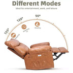 Fauteuil inclinable manuel de massage, pivotant à 360°, en cuir PU avec poches latérales, pour salon