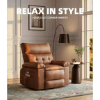 Fauteuil inclinable manuel de massage, pivotant à 360°, en cuir PU avec poches latérales, pour salon