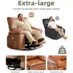 Fauteuil inclinable manuel de massage, pivotant à 360°, en cuir PU avec poches latérales, pour salon