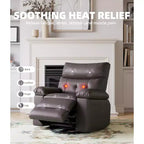Fauteuil inclinable manuel de massage, pivotant à 360°, en cuir PU avec poches latérales, pour salon