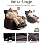 Fauteuil inclinable manuel de massage, pivotant à 360°, en cuir PU avec poches latérales, pour salon