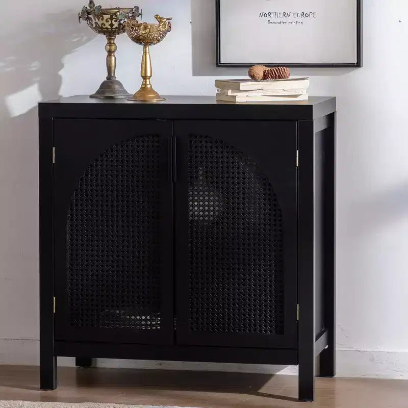 Bevier Mid-Century Rattan Sideboard Buffet Cabinet with Adjustable Shelves