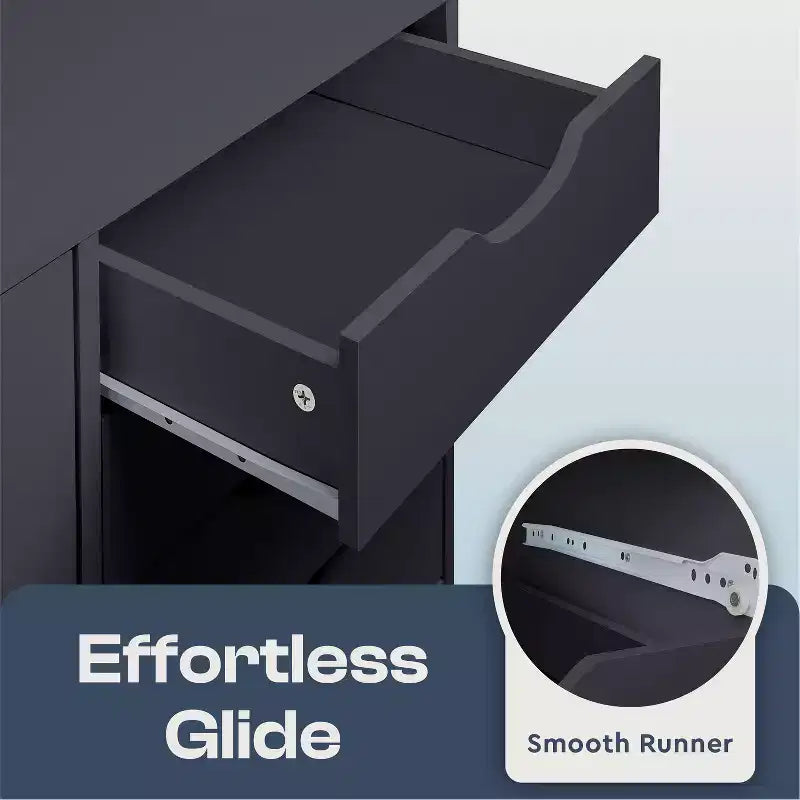 5-Drawer Office File Storage Cabinet with Shelves & Mobile Drawers