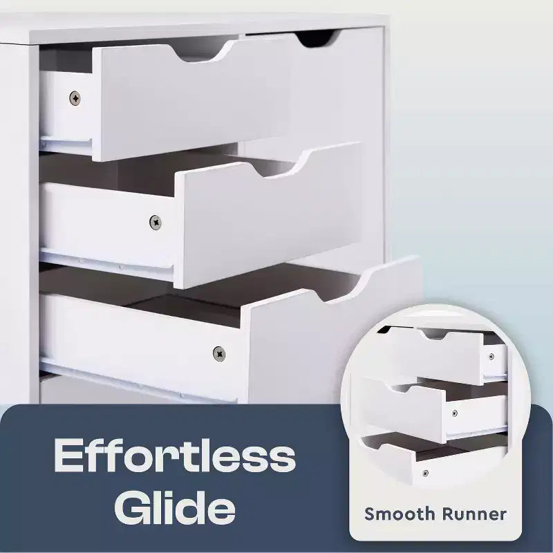 5-Drawer Office File Storage Cabinet with Shelves & Mobile Drawers