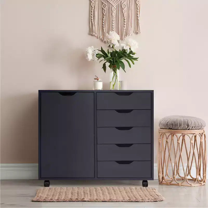 5-Drawer Office File Storage Cabinet with Shelves & Mobile Drawers