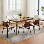 Lot de 2 chaises de salle à manger avec assise en similicuir rétro et pieds en métal pour salle à manger et cuisine