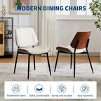 Lot de 2 chaises de salle à manger avec assise en similicuir rétro et pieds en métal pour salle à manger et cuisine