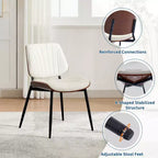 Lot de 2 chaises de salle à manger avec assise en similicuir rétro et pieds en métal pour salle à manger et cuisine