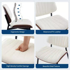 Lot de 2 chaises de salle à manger avec assise en similicuir rétro et pieds en métal pour salle à manger et cuisine
