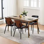 Lot de 2 chaises de salle à manger avec assise en similicuir rétro et pieds en métal pour salle à manger et cuisine