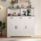 Buffet de 120 cm avec rangement, grand meuble de rangement en bois avec 3 portes, 3 tiroirs et 1 plateau, adapté pour la salle à manger, le salon