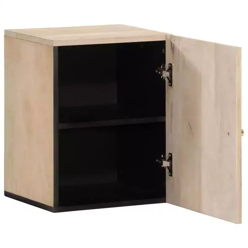Solid Mango Wood Bathroom Wall Cabinet - Bleached Natural Finish