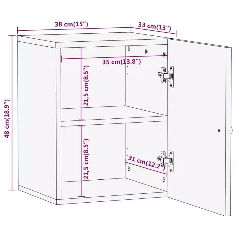 Solid Mango Wood Bathroom Wall Cabinet - Bleached Natural Finish