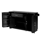 Buffet Bahut de 137 cm, 4 portes, rangement de cuisine avec tiroir, étagères réglables et porte-serviettes latéraux