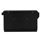 Buffet Bahut de 137 cm, 4 portes, rangement de cuisine avec tiroir, étagères réglables et porte-serviettes latéraux