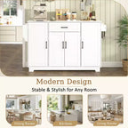 Buffet Bahut de 137 cm, 4 portes, rangement de cuisine avec tiroir, étagères réglables et porte-serviettes latéraux