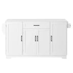 Buffet Bahut de 137 cm, 4 portes, rangement de cuisine avec tiroir, étagères réglables et porte-serviettes latéraux