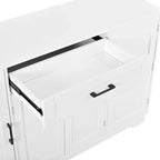 Buffet Bahut de 137 cm, 4 portes, rangement de cuisine avec tiroir, étagères réglables et porte-serviettes latéraux