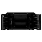 Buffet Bahut de 137 cm, 4 portes, rangement de cuisine avec tiroir, étagères réglables et porte-serviettes latéraux