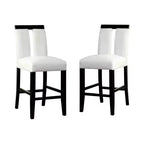 Set of 2 Stevenson White Leatherette Padded Open Slit Back Counter Height Barstools Black/White - HOMES: Inside + Out