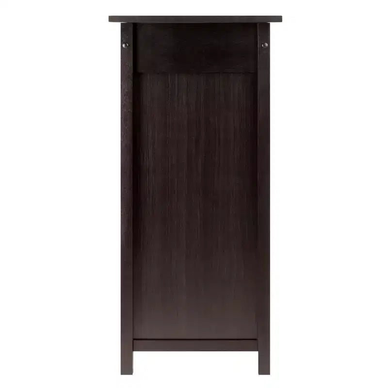 Wine Cabinet Espresso - Hardwood, 14-Bottle Rack, Stemware Holder