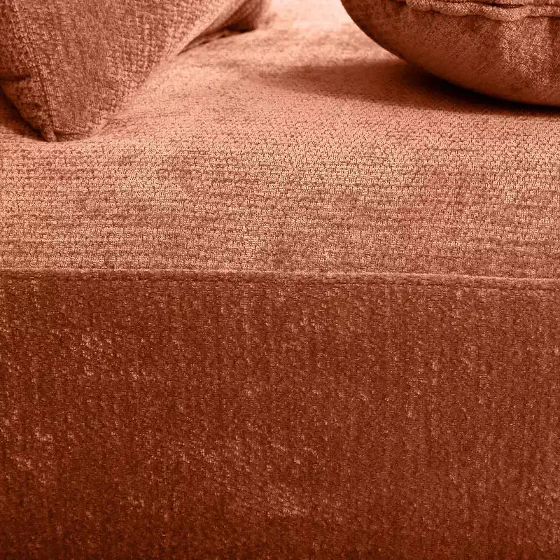 140" Modern 5-Seater Curved Sectional Sofa, Compressed Sponge, Orange