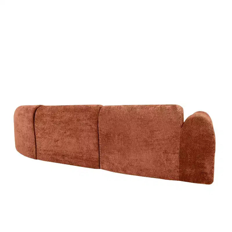 140" Modern 5-Seater Curved Sectional Sofa, Compressed Sponge, Orange