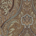 Pouffe de rangement carré avec couvercle relevable, repose-pieds rembourré capitonné et siège d'appoint, motif cachemire marron