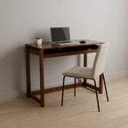 Folding Computer Desk with 4 Port USB Charging Station Walnut - Flora Home