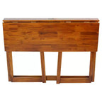 Bureau informatique pliable avec station de chargement USB 4 ports, tiroir coulissant pour clavier, bois massif, noyer