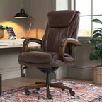 Fauteuil de bureau de direction à dossier haut avec support lombaire, noir