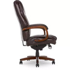 Fauteuil de bureau de direction à dossier haut avec support lombaire, noir