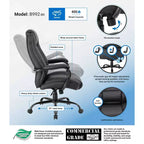 Fauteuil de bureau renforcé Noir - Pivotant, Piétement métallique, Capacité de 180 kg