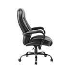 Fauteuil de bureau renforcé Noir - Pivotant, Piétement métallique, Capacité de 180 kg