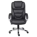 Fauteuil de bureau de direction à dossier haut, noir