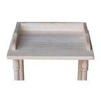 Support de téléphone avec étagère, bois massif brut