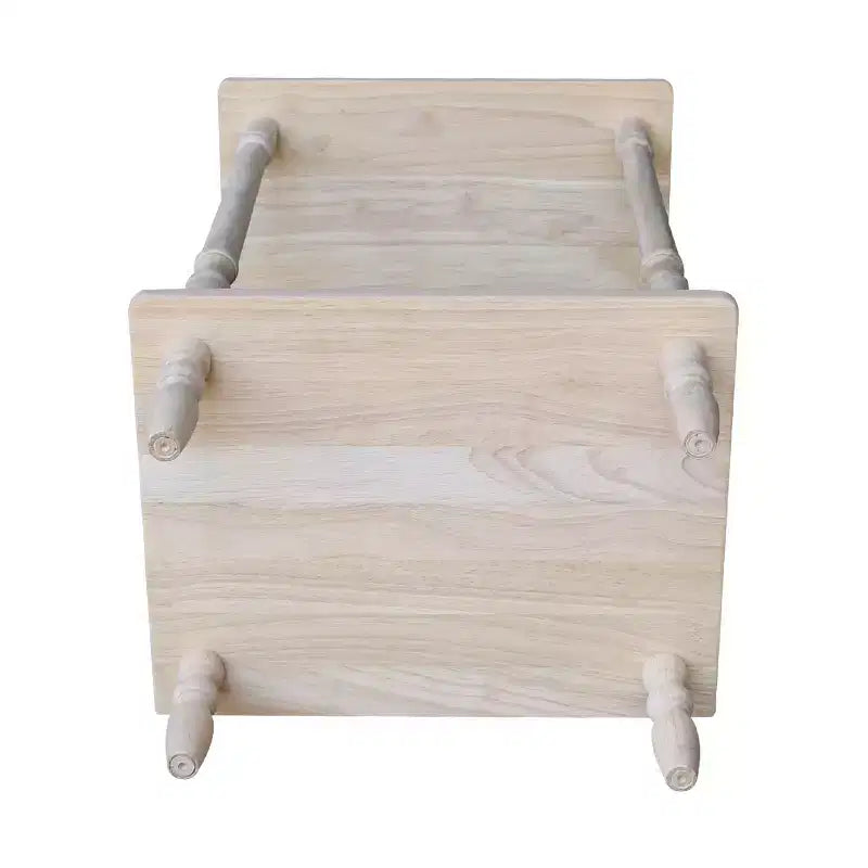 Telephone Stand with Shelf, Unfinished Solid Wood