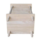 Support de téléphone avec étagère, bois massif brut