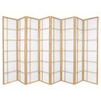 6 ft. Tall Double Cross Shoji Screen - Natural (8 Panels)