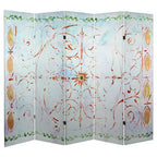 5 ft. Tall Winter's Peace Canvas Room Divider - Oriental Furniture: Folding Privacy Screen, No Assembly Required