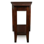 Table d'appoint compensée en bois massif avec fauteuil inclinable, finition cerisier chocolat