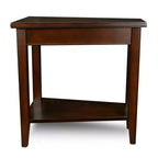 Table d'appoint compensée en bois massif avec fauteuil inclinable, finition cerisier chocolat