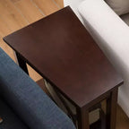 Table d'appoint compensée en bois massif avec fauteuil inclinable, finition cerisier chocolat