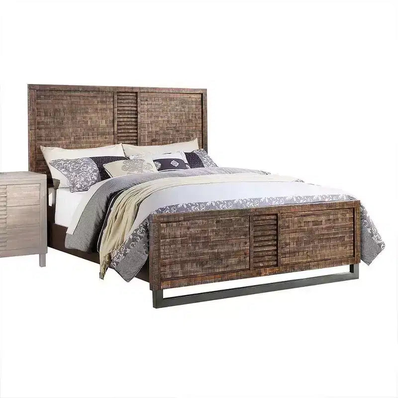 Queen Bed in Reclaimed Oak Finish