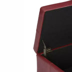 Pouf de rangement transitoire de 48 po avec couvercle relevable et garniture cloutée