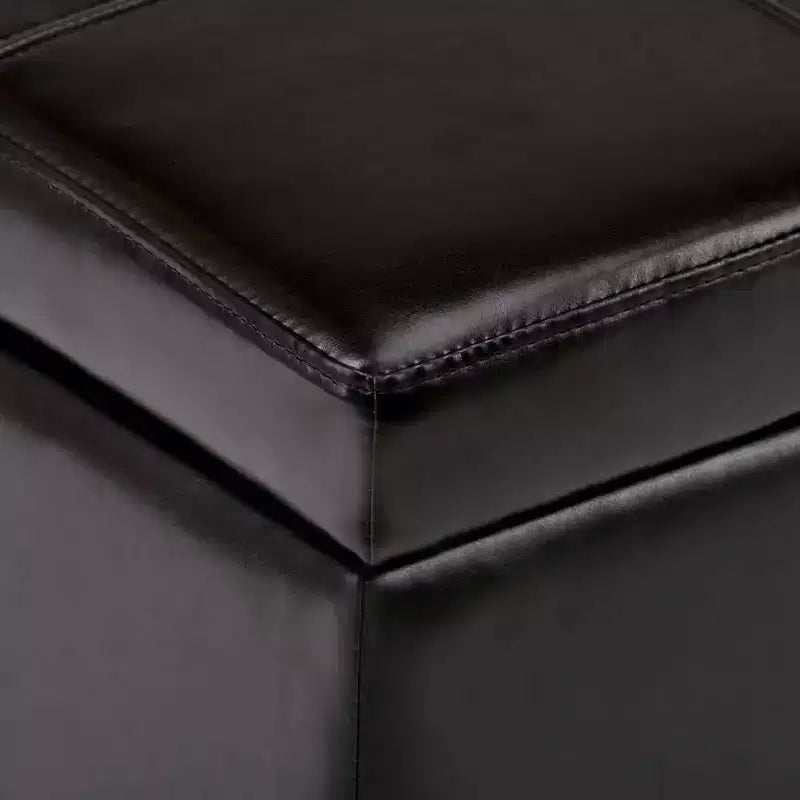 48" Transitional Storage Ottoman with Lift-Top Lid and Nailhead Trim