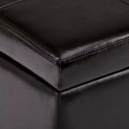 Pouf de rangement transitoire de 48 po avec couvercle relevable et garniture cloutée