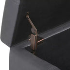 Pouf de rangement transitoire de 48 po avec couvercle relevable et garniture cloutée