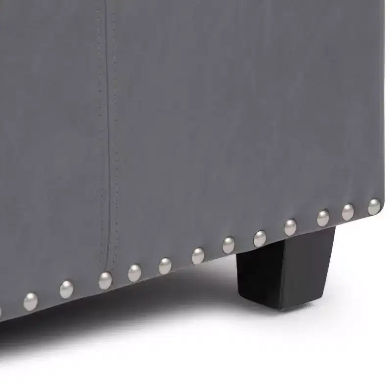 48" Transitional Storage Ottoman with Lift-Top Lid and Nailhead Trim