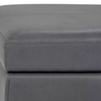 Pouf de rangement transitoire de 48 po avec couvercle relevable et garniture cloutée